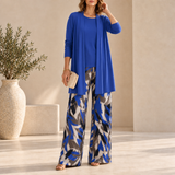 Montalcino Leaf Print 3-Piece Set in Blue