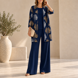Montalcino Leaf Print 3-Piece Set in Sapphire Bloom