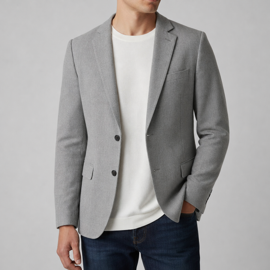 Naxos Linen Tailored Blazer in Gray
