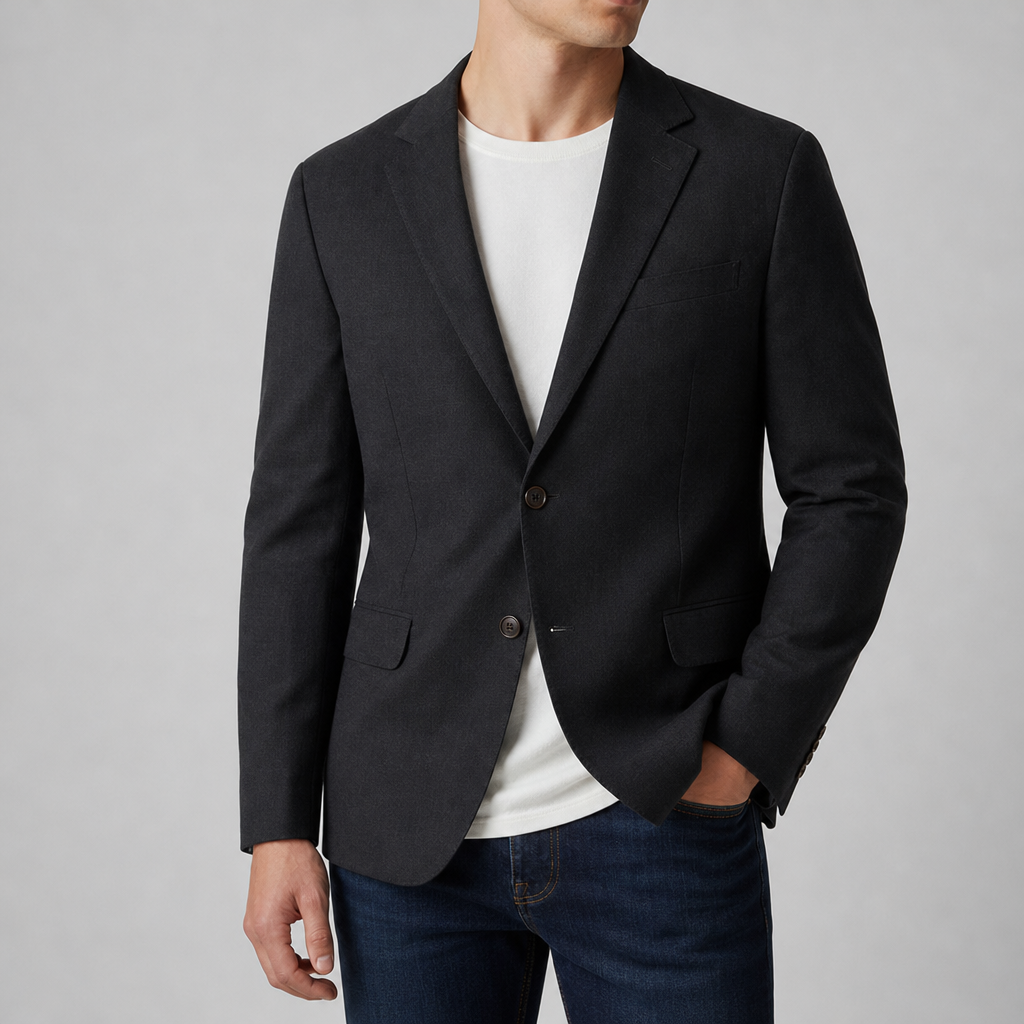 Naxos Linen Tailored Blazer in Black