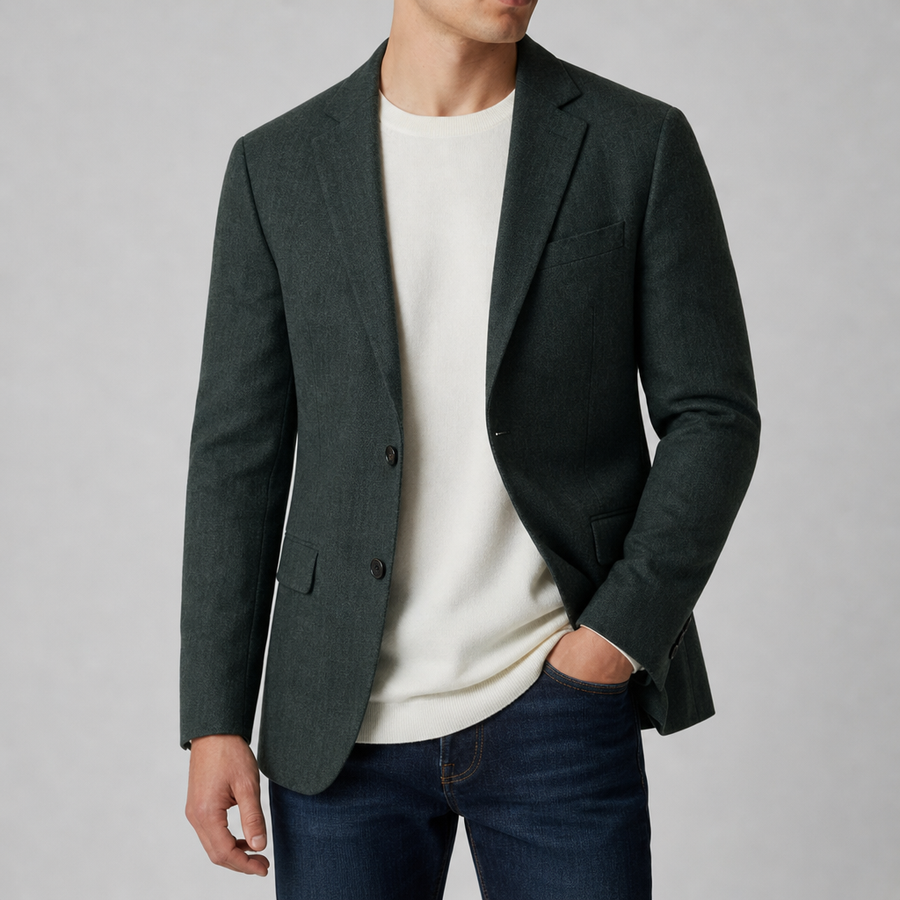 Naxos Linen Tailored Blazer in Green