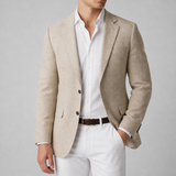 Naxos Linen Tailored Blazer in Beige