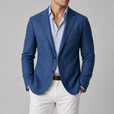 Naxos Linen Tailored Blazer in Blue