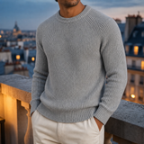 Nerja Fisherman Rib Knit Sweater in Grey