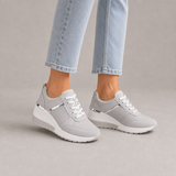 Noto Orthopedic Gold Detail Wedge Sneakers in Gray
