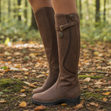 Obidos Orthopedic Leather Knee-High Riding Boots in Dark Brown