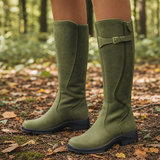 Obidos Orthopedic Leather Knee-High Riding Boots in Green