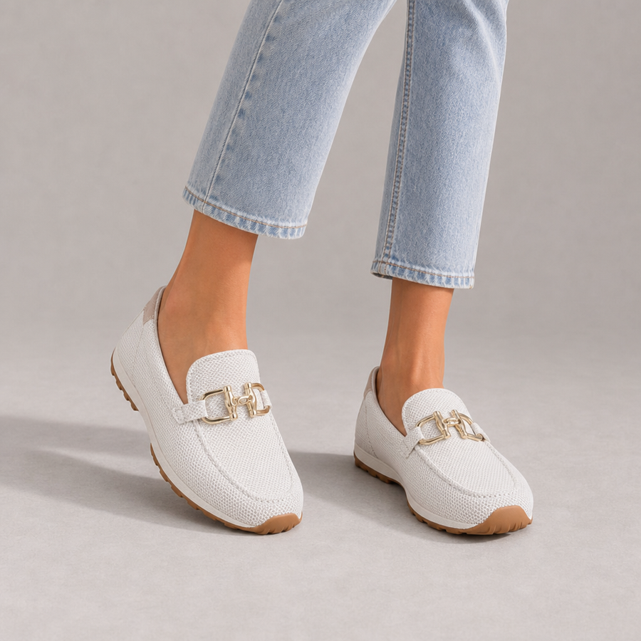 Paros Orthopedic Bit Loafers in White