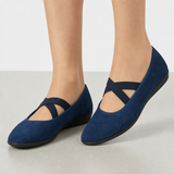 Patmos Orthopedic Criss-Cross Strap Flats in Blue