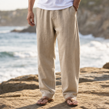 Portovenere Wide Leg Linen Pants in Khaki
