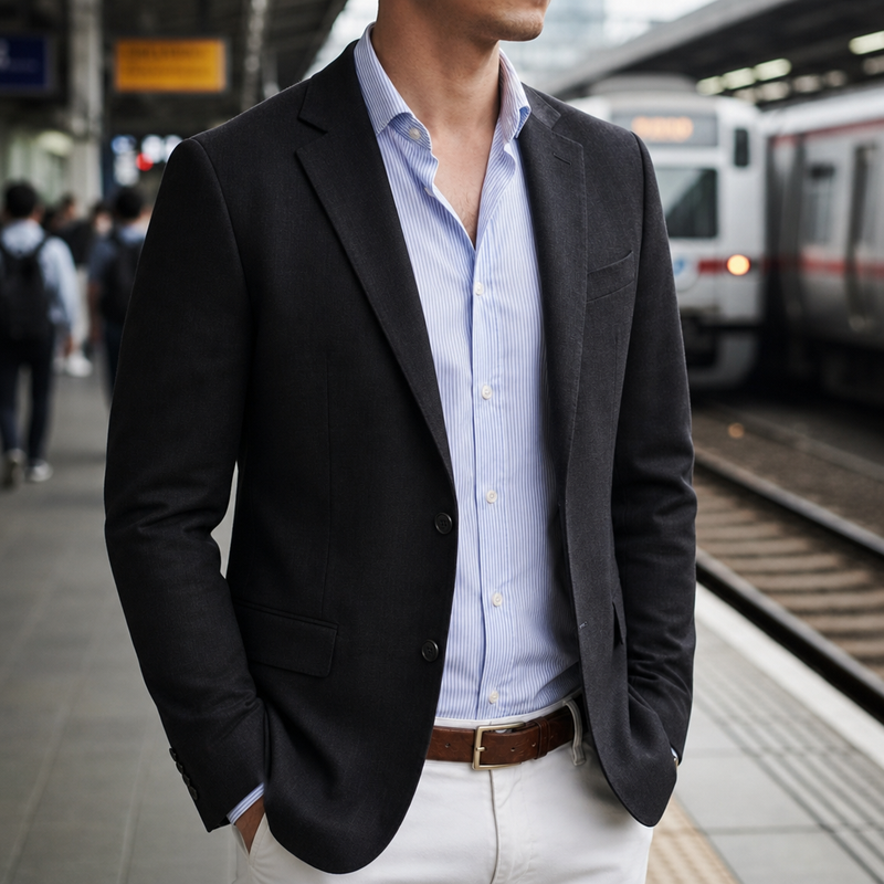 Rapallo Knit Tailored Blazer in Black