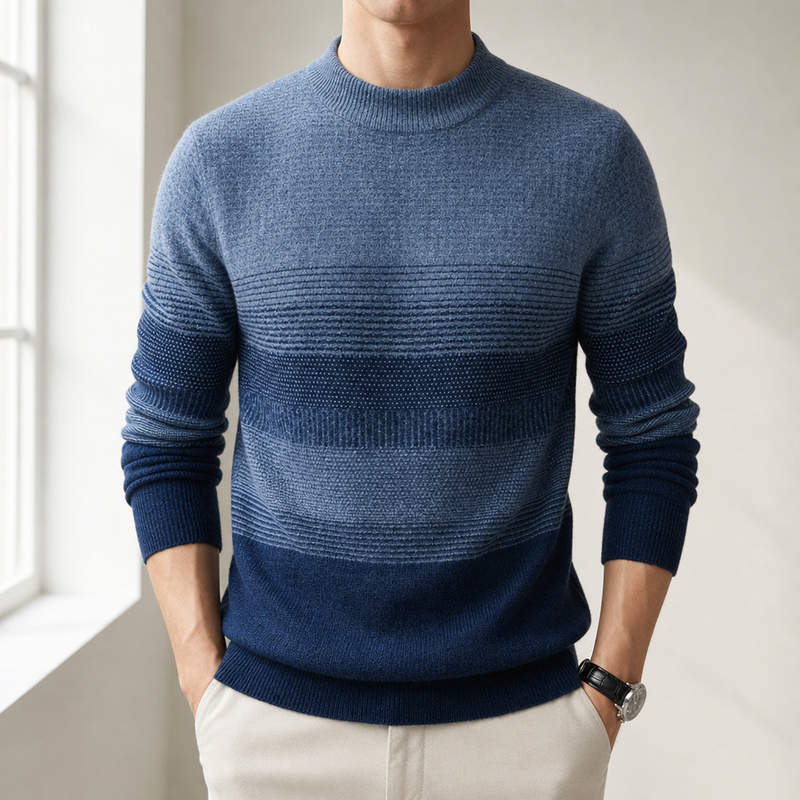 Rhodes Gradient Stripe Sweater in Orchid Blue
