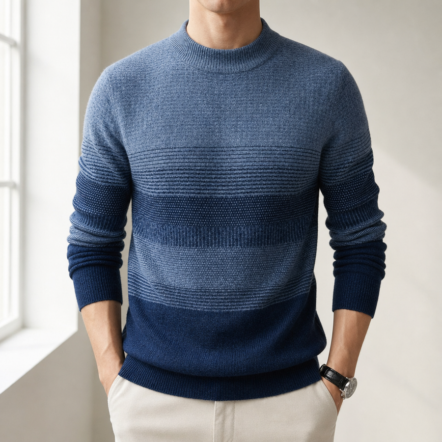 Rhodes Gradient Stripe Sweater in Orchid Blue