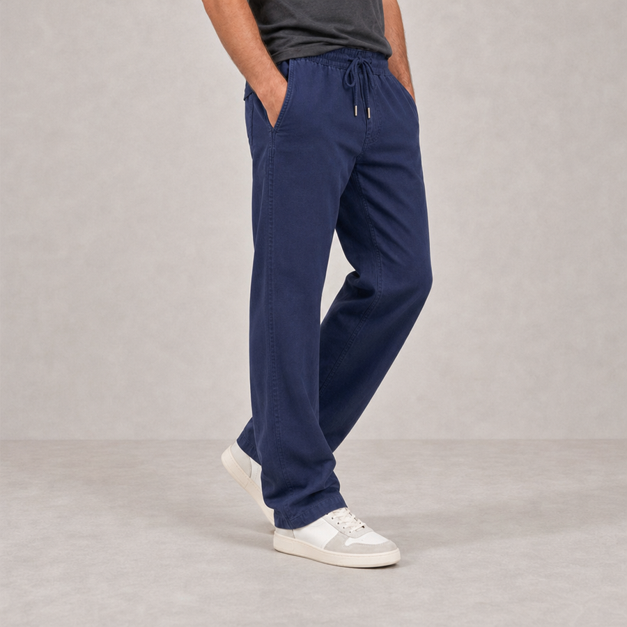 Sibenik Linen Drawstring Pants in Blue