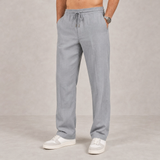Sibenik Linen Drawstring Pants in Gray
