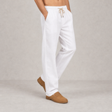 Sibenik Linen Drawstring Pants in White