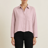 Silves Linen Oversized Shirt in Pink