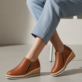 Silves Orthopedic Wedge Platform Ankle Boots in Brown
