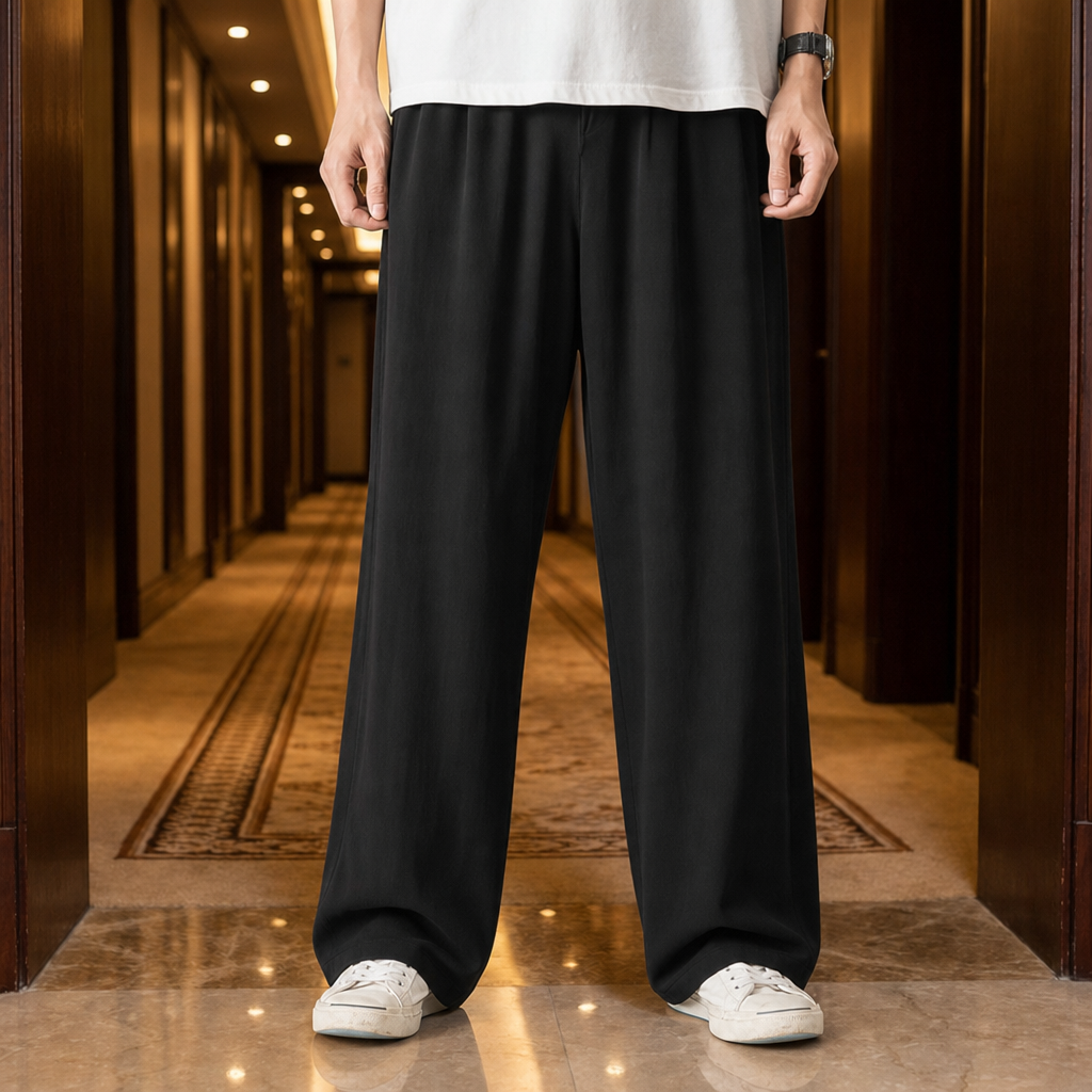 Tossa Loose Fit Linen Pants in Black