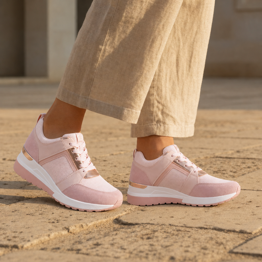 Urbino Orthopedic Wedge Sneakers in Pink