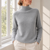 Uzes Ribbed Roll Neck Sweater in Gray