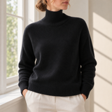 Uzes Ribbed Roll Neck Sweater in Black