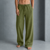 Verona Relaxed Linen Drawstring Pants in Green