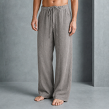 Verona Relaxed Linen Drawstring Pants in Gray