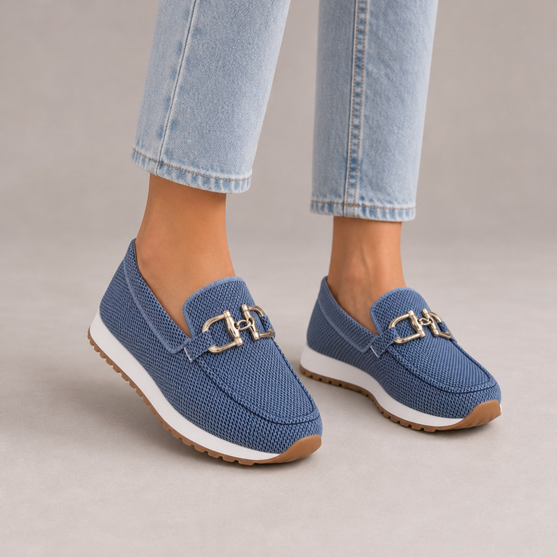 Vieste Orthopedic Horsebit Loafers in Blue