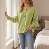 Volterra Merino Wool Cardigan in Lime