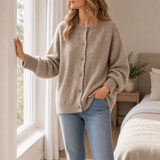 Volterra Merino Wool Cardigan in Beige