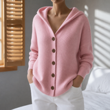 Zakynthos Hooded Knit Cardigan in Pink