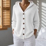 Zakynthos Hooded Knit Cardigan in White