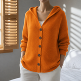 Zakynthos Hooded Knit Cardigan in Orange