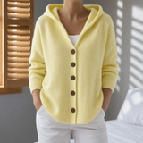 Zakynthos Hooded Knit Cardigan in Yellow