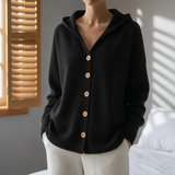 Zakynthos Hooded Knit Cardigan in Black